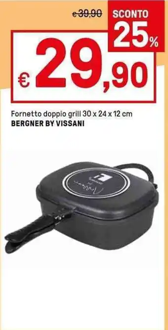 Fornetto doppio grill 30 x 24 x 12 cm BERGNER BY VISSANI