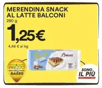 MERENDINA SNACK AL LATTE BALCONI 280 g