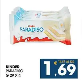 SeBón Supermercati KINDER PARADISO G 29 X 4 offerta