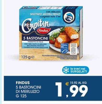 SeBón Supermercati Findus 5 BASTONCINI DI MERLUZZO G 125 offerta