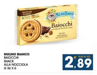 SeBón Supermercati MULINO BIANCO BAIOCCHI SNACK ALLA NOCCIOLA G 56 X 6 offerta