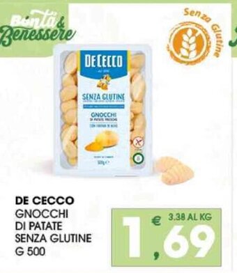 SeBón Supermercati DE CECCO GNOCCHI DI PATATE SENZA GLUTINE G 500 offerta