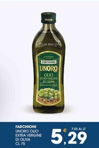 SeBón Supermercati FARCHIONI UNORO OLIO EXTRA VERGINE DI OLIVA CL 75 offerta