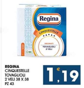 REGINA CINQUESTELLE TOVAGLIOLI 2 VELI 38 X 38 PZ 43