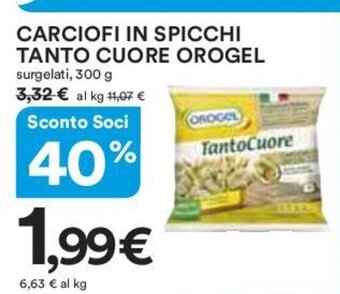 Coop CARCIOFI IN SPICCHI TANTO CUORE OROGEL surgelati, 300 g offerta
