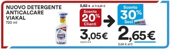 Coop NUOVO DETERGENTE ANTICALCARE VIAKAL 720 ml offerta
