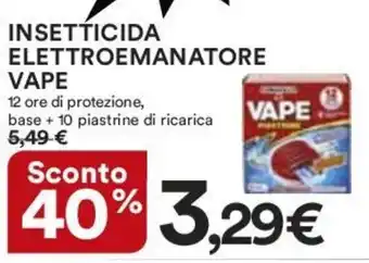Coop INSETTICIDA ELETTROEMANATORE VAPE 12 ore di protezione, base + 10 piastrine di ricarica offerta
