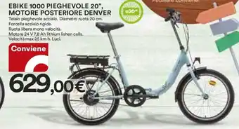 EBIKE 1000 PIEGHEVOLE 20", MOTORE POSTERIORE DENEBIKE 1000 PIEGHEVOLE 20", MOTORE POSTERIORE DENVER