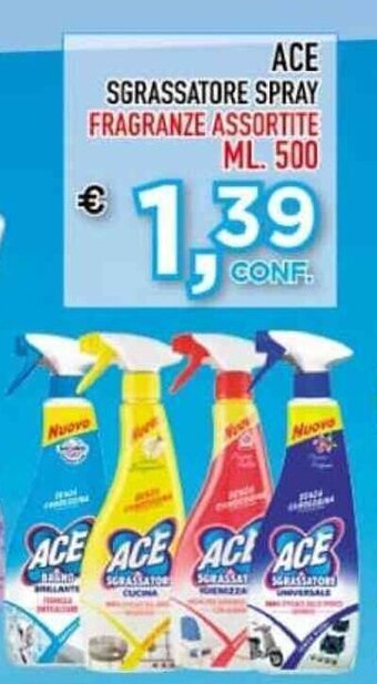 Gran Risparmio ACE SGRASSATORE SPRAY FRAGRANZE ASSORTITE ML. 500 offerta