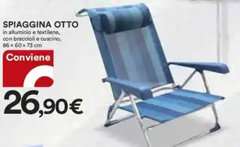 Coop SPIAGGINA OTTO in alluminio e textilene, con braccioli e cuscino, 86 x 60 x 73 cm offerta
