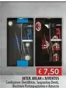 Acqua & Sapone Inter, Milan O Juventus Confezione: Dentifricio, Spazzolino , Astuccio offerta