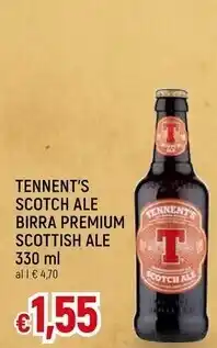 Famila Tennent's scotch ale birra premium scottish ale offerta