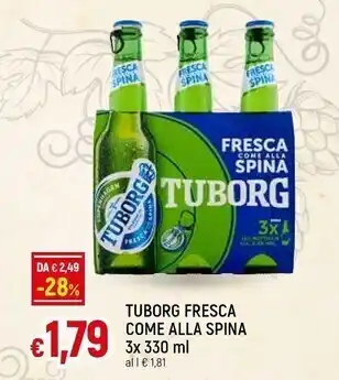 Famila Tuborg fresca come alla spina 330 ml offerta