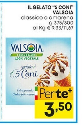Panorama Valsoia il gelato 5 coni offerta