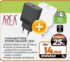 Expert Area - caricabatterie power delivery 25w offerta