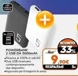 Expert Area - powerbank 2 usb da 500mah offerta