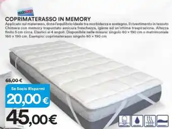 Coop COPRIMATERASSO IN MEMORY offerta
