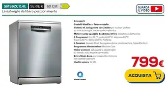 Euronics Bosch sms6zci14e serie 6 offerta