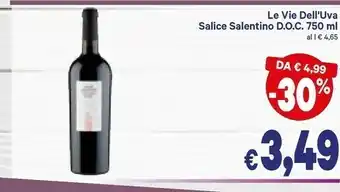 A&O Le vie dell'uva Salice Salentino Doc 750 Ml offerta