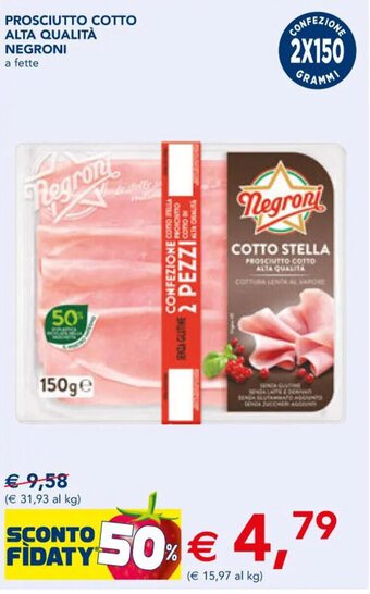 PROSCIUTTO COTTO ALTA QUALITÀ NEGRONI a fette