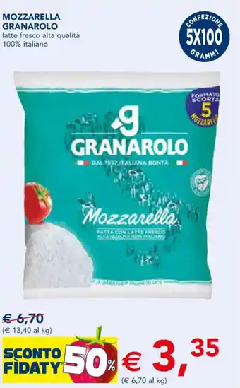 Esselunga MOZZARELLA GRANAROLO latte fresco alta qualità offerta