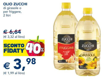 Esselunga OLIO ZUCCHI di girasole o per friggere, 2 litri offerta