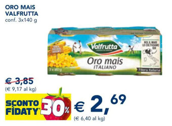 Esselunga ORO MAIS VALFRUTTA conf. 3x140 g offerta