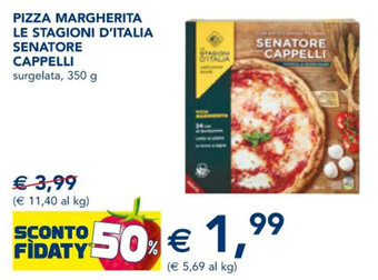Esselunga PIZZA MARGHERITA LE STAGIONI D'ITALIA SENATORE CAPPELLI surgelata, 350 g offerta