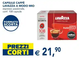Esselunga CAPSULE CAFFÈ LAVAZZA A MODO MIO espresso passionale, conf. 108 capsule offerta