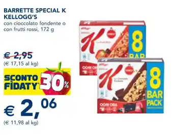 Esselunga BARRETTE SPECIAL K KELLOGG'S con cioccolato fondente o con frutti rossi, 172 g offerta