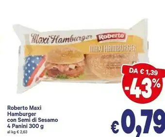 A&O Roberto - Maxi Hamburger Con Semi Di Sesamo 300 G(ml) offerta