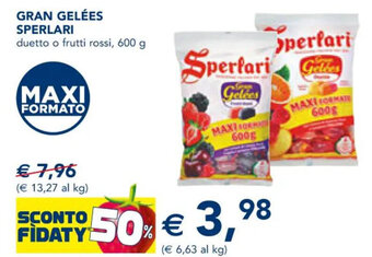 Esselunga GRAN GELÉES SPERLARI duetto o frutti rossi, 600 g offerta
