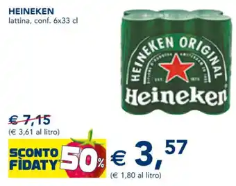 Esselunga HEINEKEN lattina, conf. 6x33 cl offerta