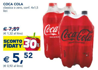 Esselunga COCA COLA classica o zero, conf. 4x1,5 litri offerta