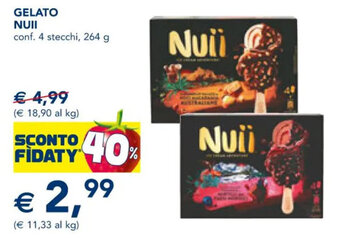 Esselunga GELATO NUII conf. 4 stecchi, 264 g offerta