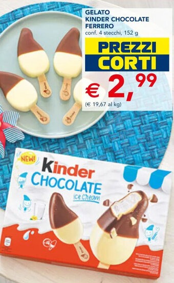 Esselunga GELATO KINDER CHOCOLATE FERRERO conf. 4 stecchi, 152 g offerta