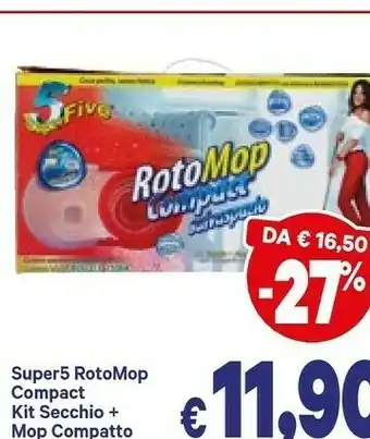 A&O Super5 RotoMop Compact Kit Secchio + Mop Compatto offerta