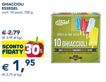 Esselunga GHIACCIOLI ESSEGEL conf. 10 pezzi, 700 g offerta