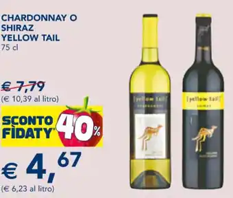 Esselunga CHARDONNAY O SHIRAZ YELLOW TAIL 75 cl offerta