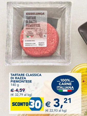 Esselunga TARTARE CLASSICA DI RAZZA PIEMONTESE 140 g offerta