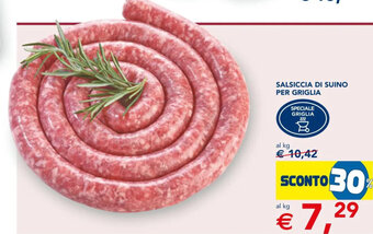 Esselunga SALSICCIA DI SUINO PER GRIGLIA offerta