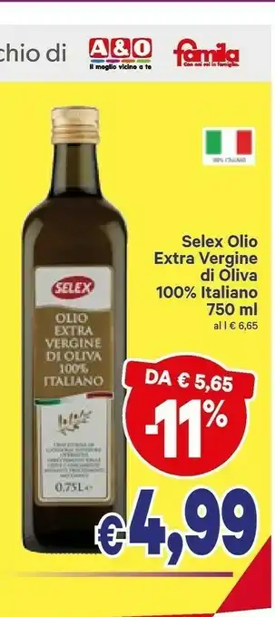 A&O Selex Olio Extra Vergine Di Oliva 100% Italiano offerta