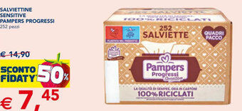 Esselunga SALVIETTINE SENSITIVE PAMPERS PROGRESSI 252 pezzi offerta