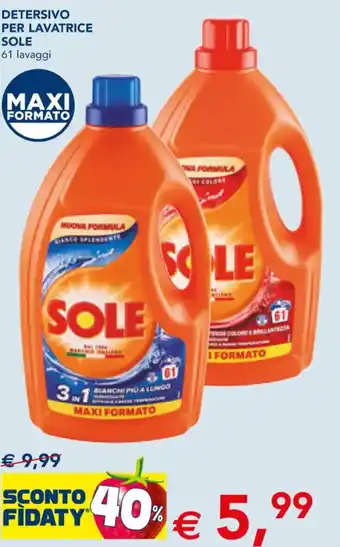 Esselunga DETERSIVO PER LAVATRICE SOLE 61 lavaggi offerta