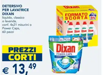 Esselunga DETERSIVO PER LAVATRICE DIXAN 60 pezzi offerta