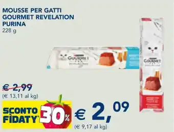 Esselunga MOUSSE PER GATTI GOURMET REVELATION PURINA 228 g offerta