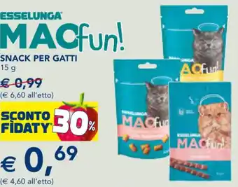 Esselunga SNACK PER GATTI 15 g offerta