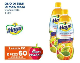 Esselunga OLIO DI SEMI DI MAIS MAYA vitaminizzato, 1 litro offerta