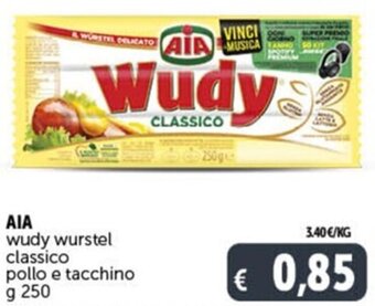 AIA wudy wurstel classico pollo e tacchino g 250