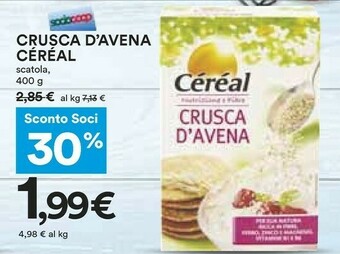 Coop Cereal Crusca D'Avena offerta